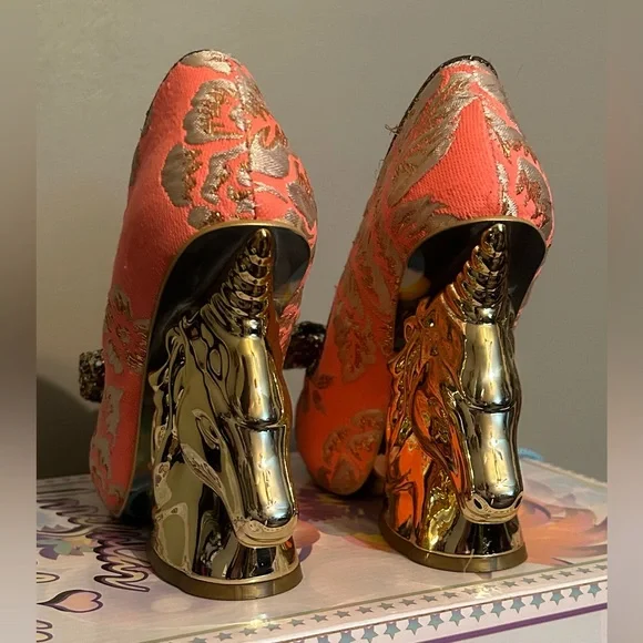 Irregular Choice Trixy in Coral /Gold size 36 - Picture 3 of 9